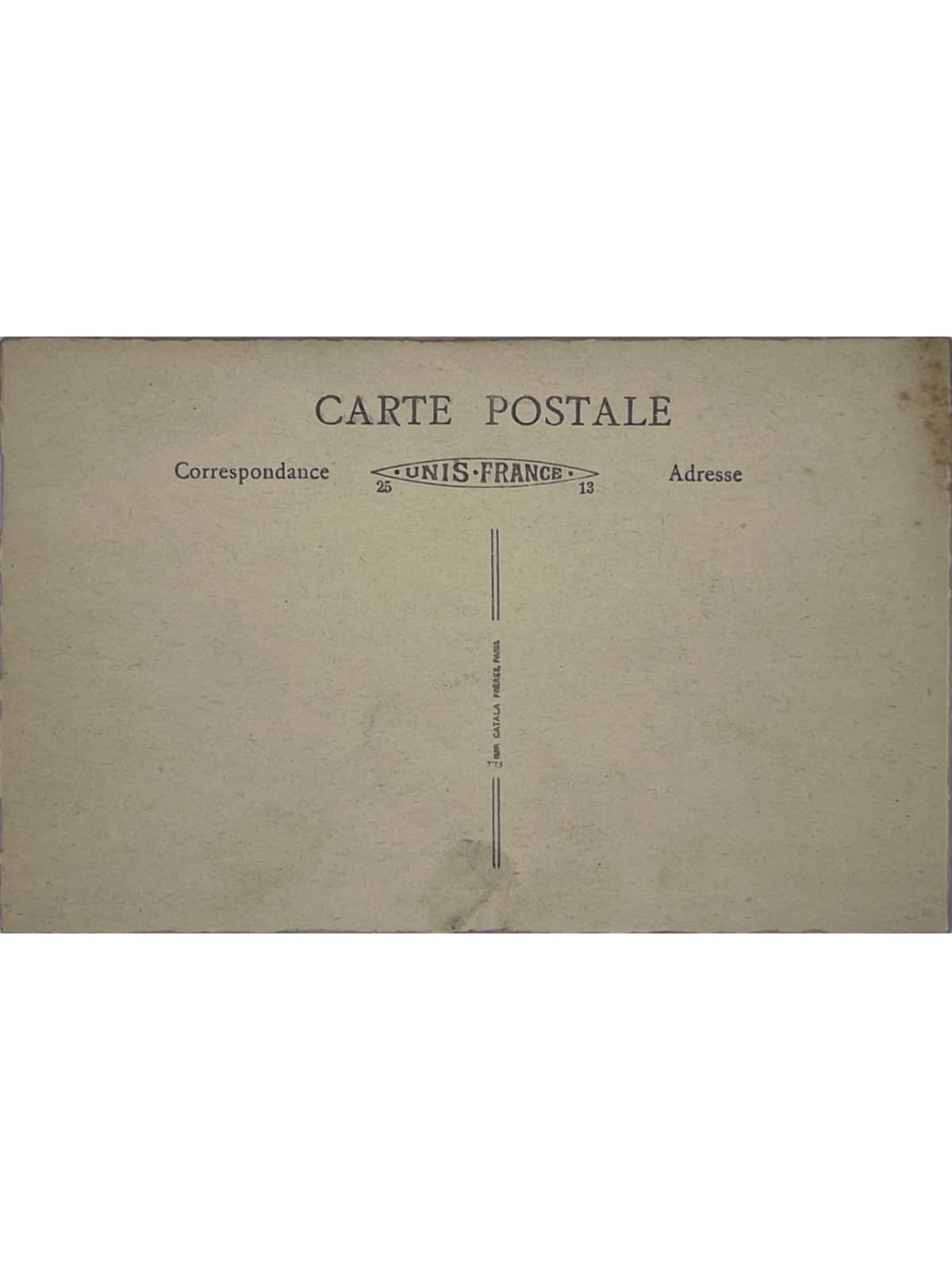Verso de la carte postale