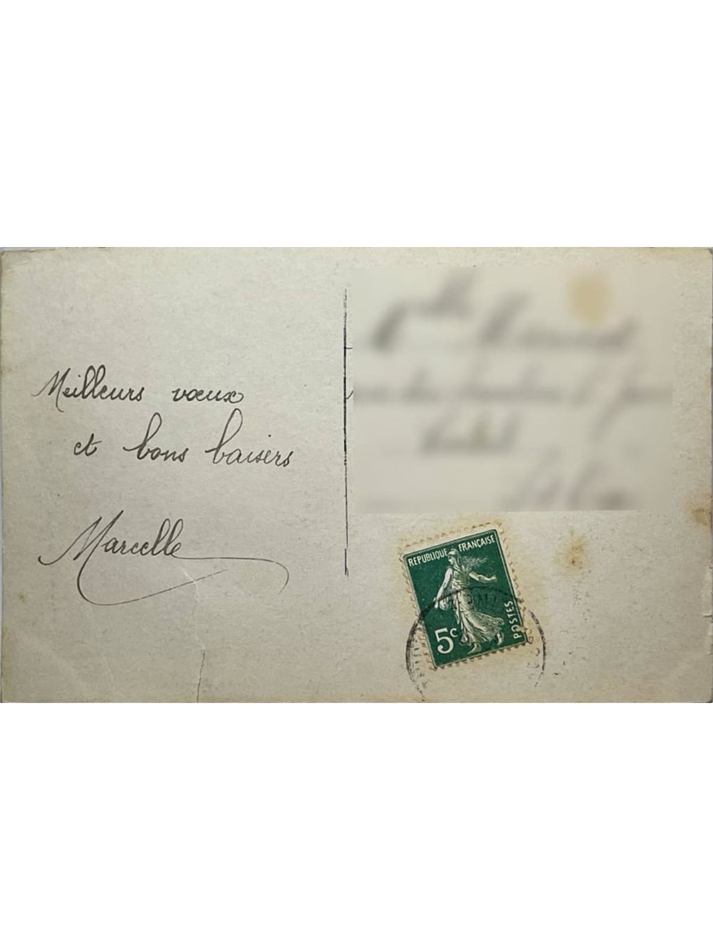 Verso de la carte postale