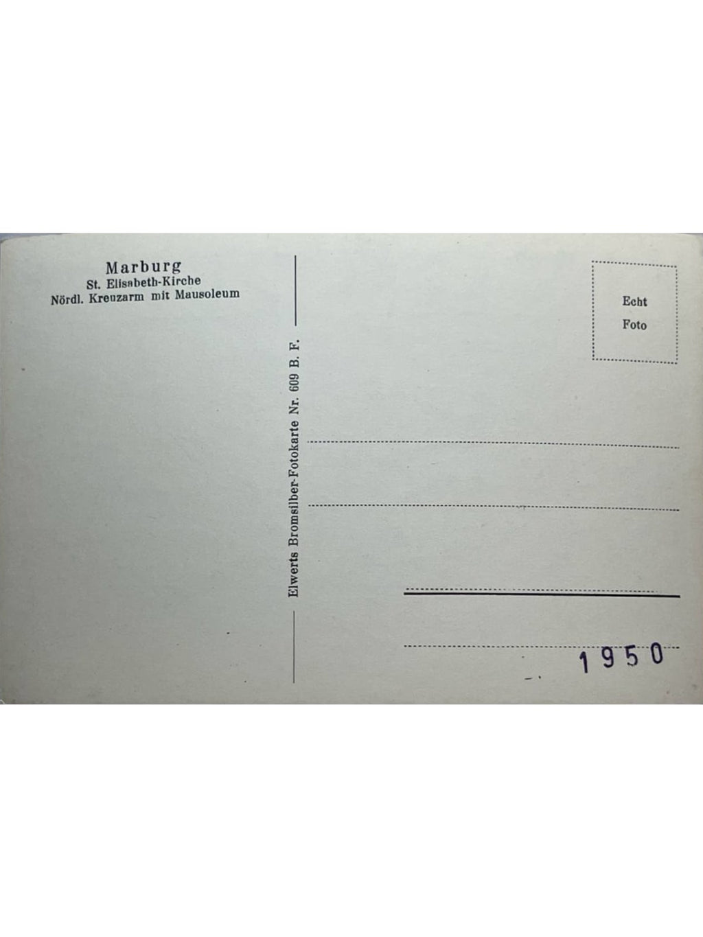Verso de la carte postale