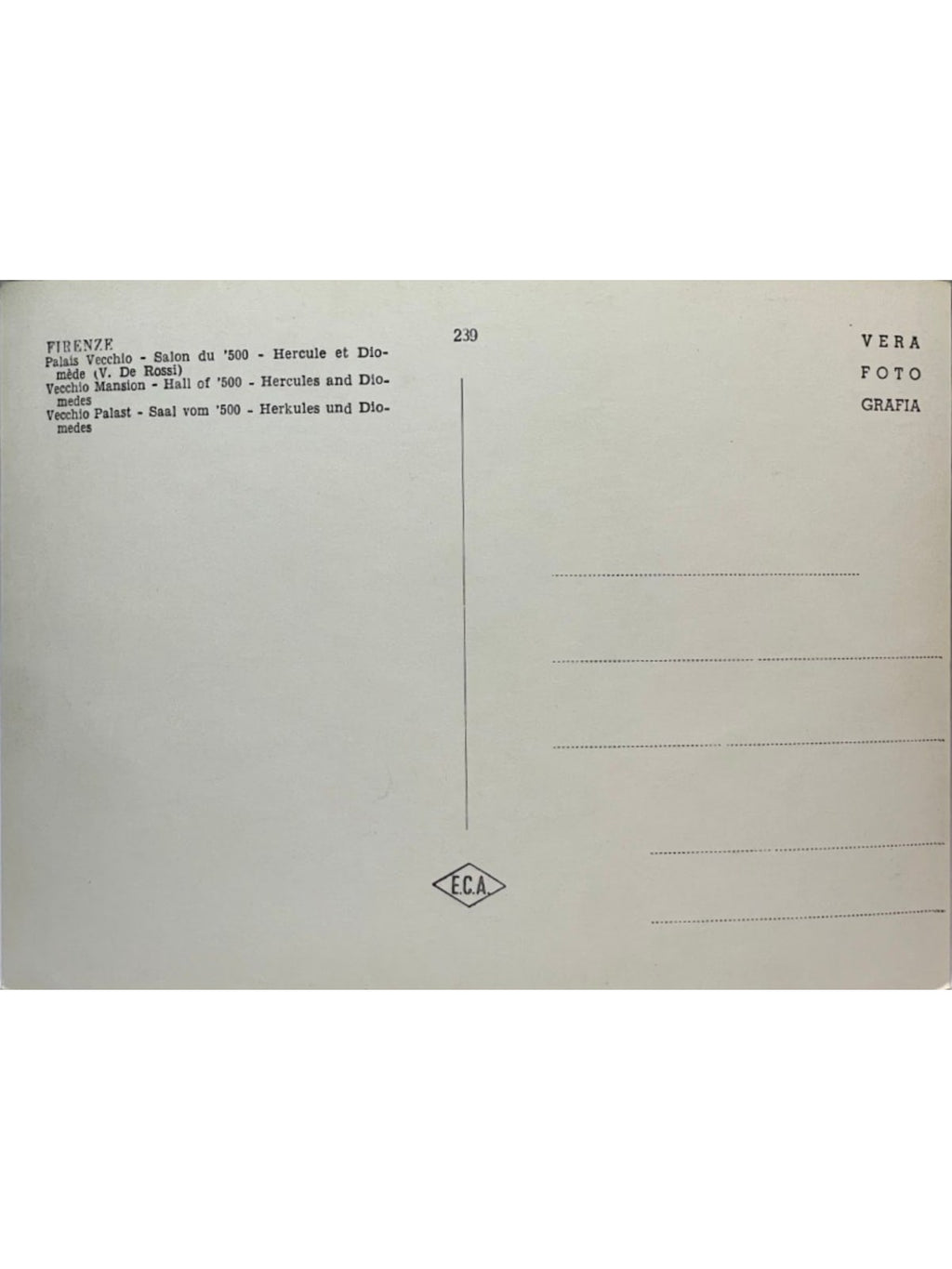 Verso de la carte postale
