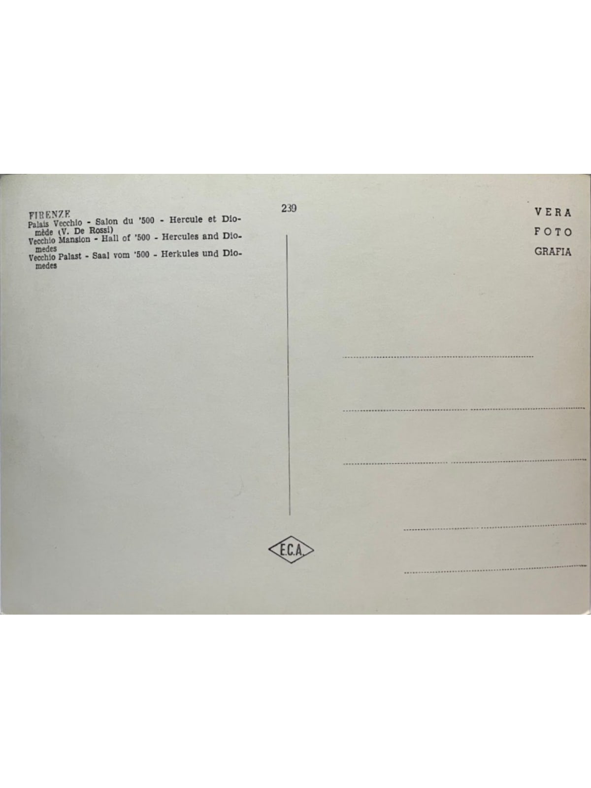Verso de la carte postale