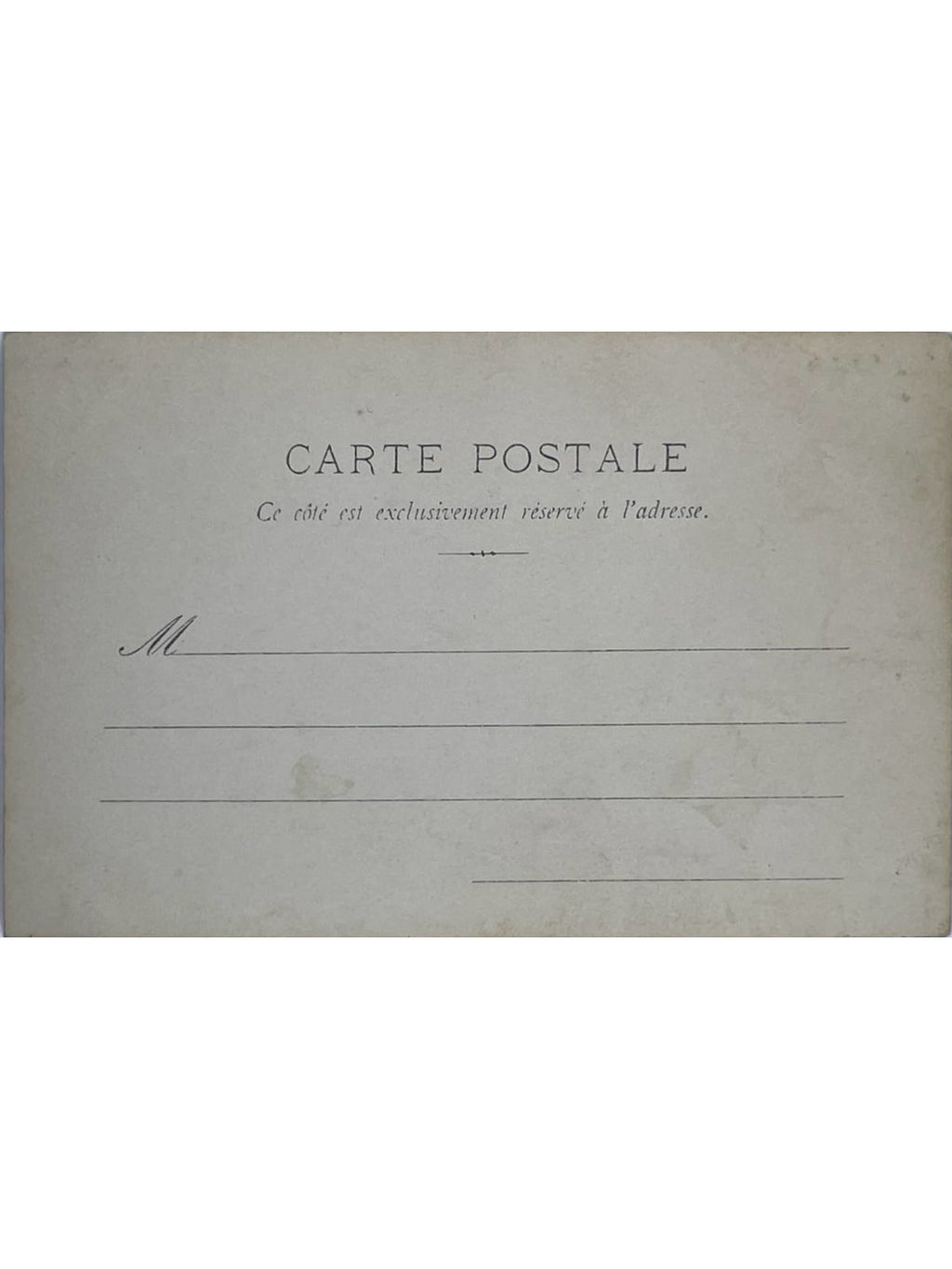 Verso de la carte postale