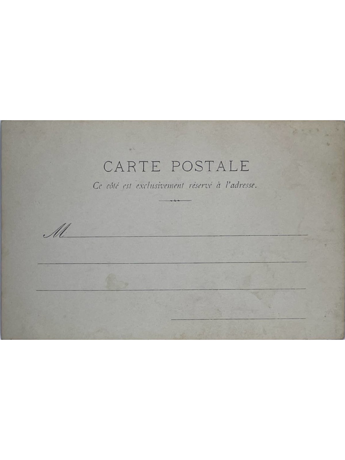 Verso de la carte postale