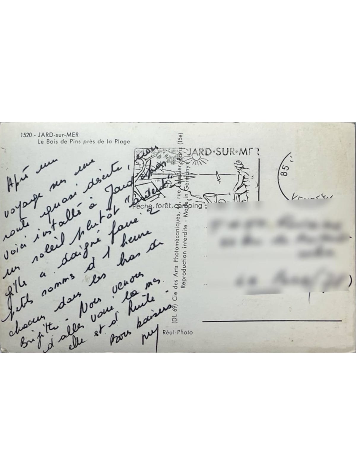 Verso de la carte postale