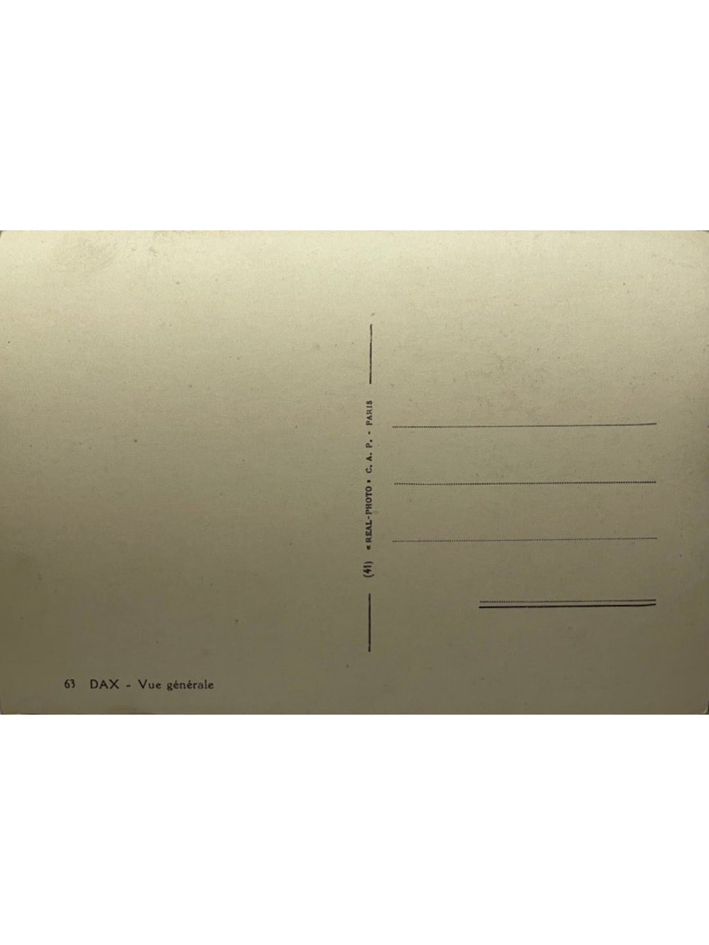 Verso de la carte postale
