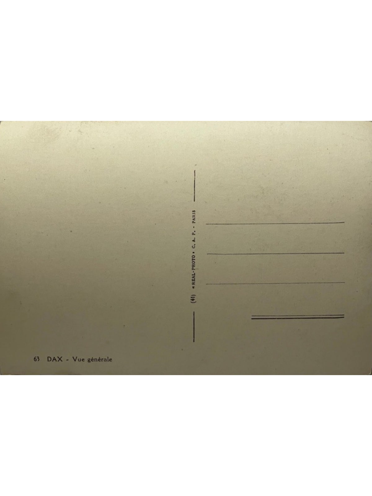Verso de la carte postale