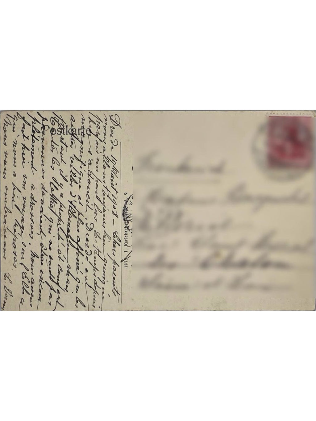 Verso de la carte postale