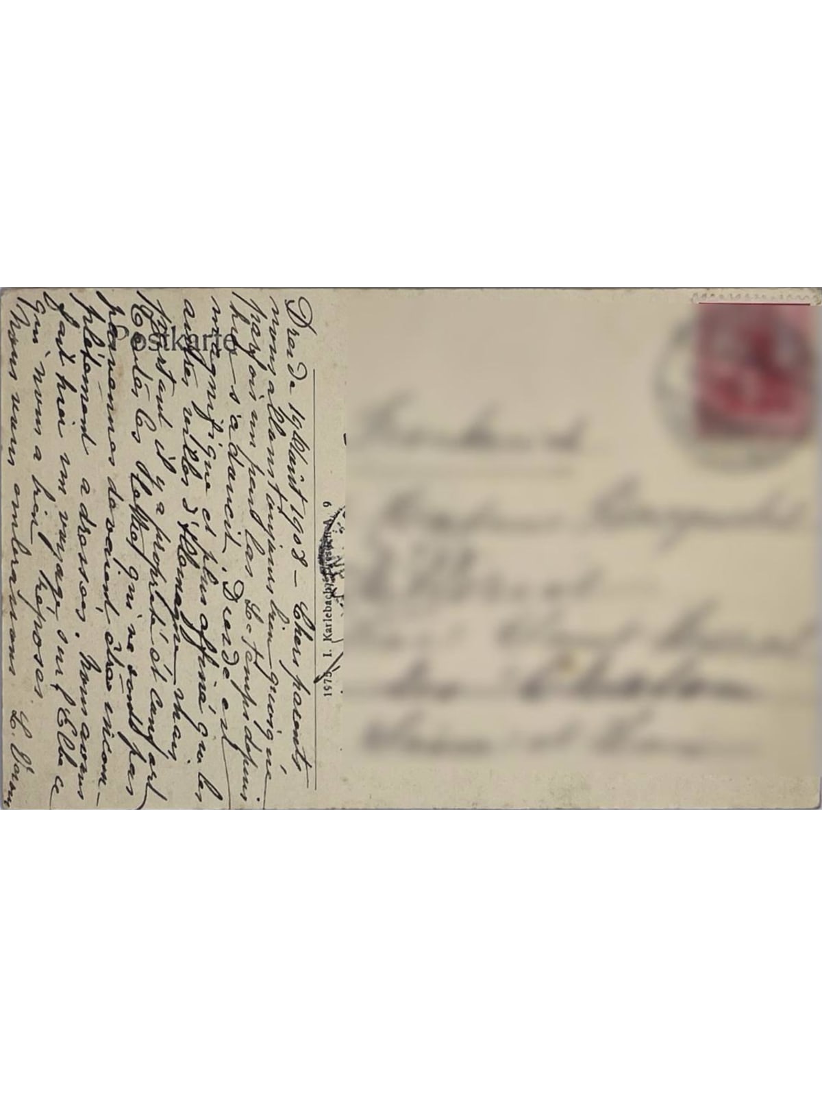 Verso de la carte postale