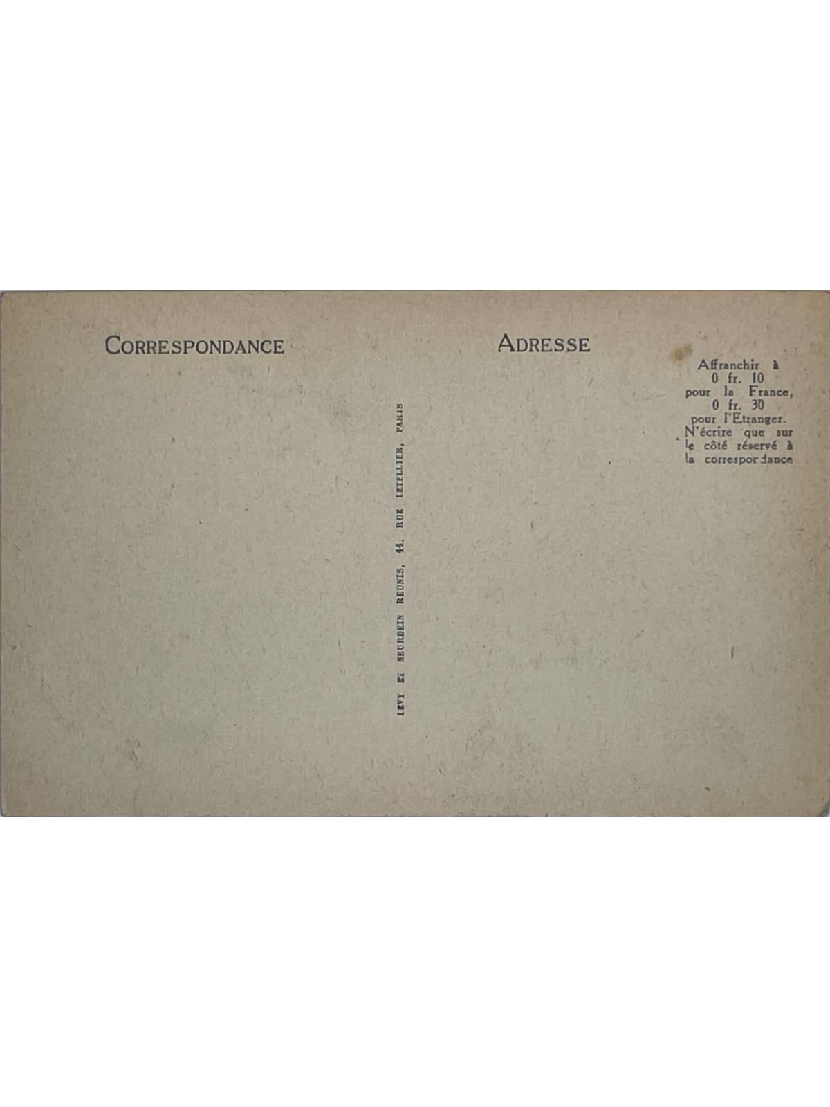 Verso de la carte postale