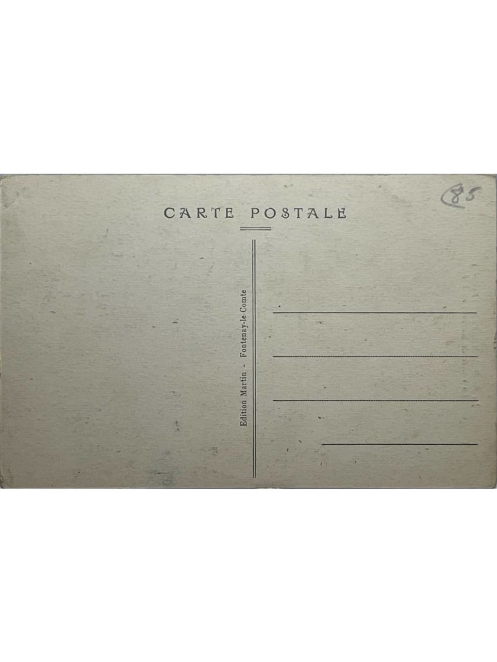Verso de la carte postale