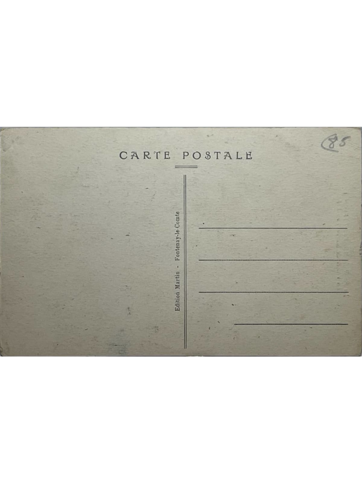 Verso de la carte postale