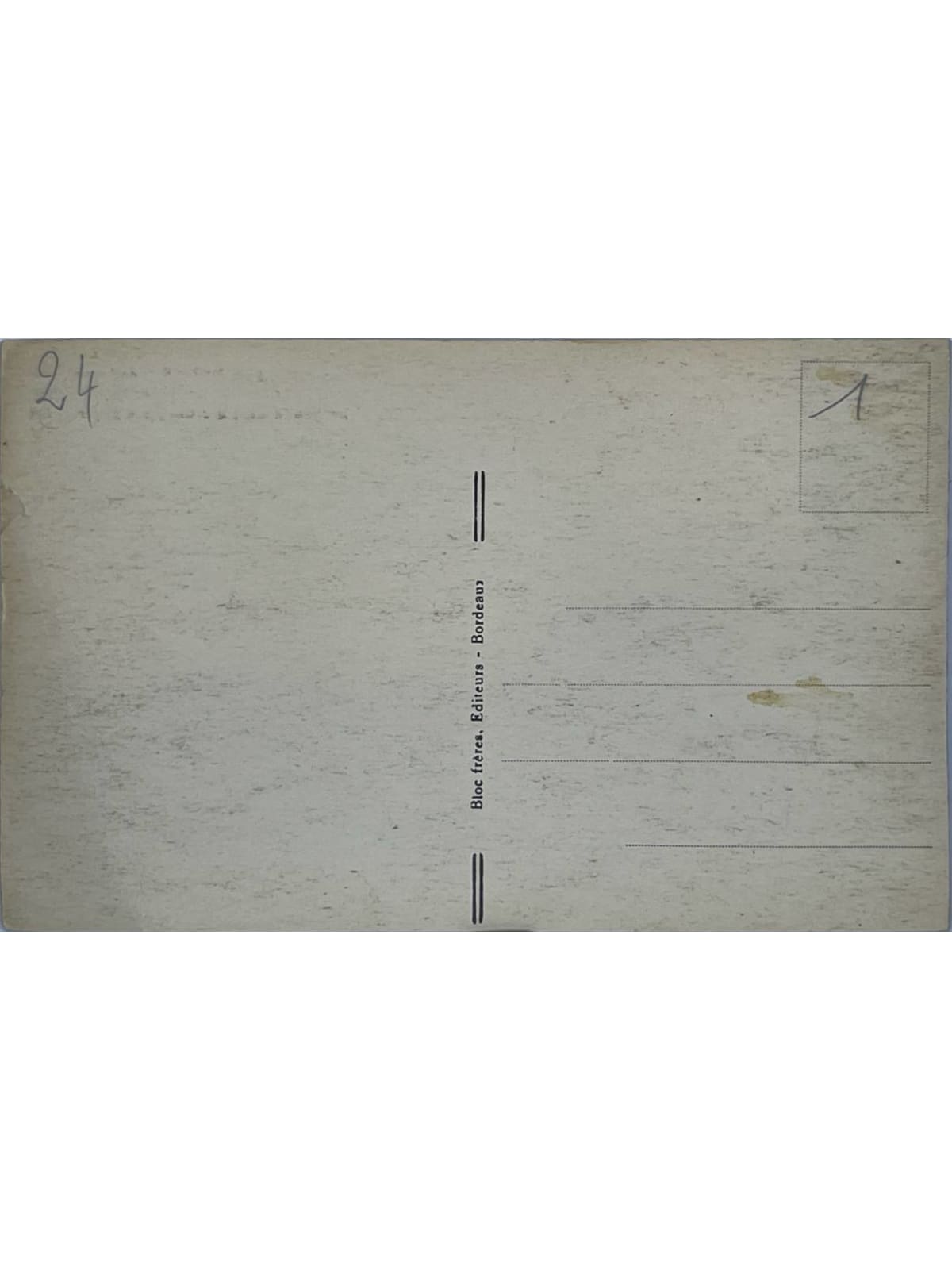 Verso de la carte postale