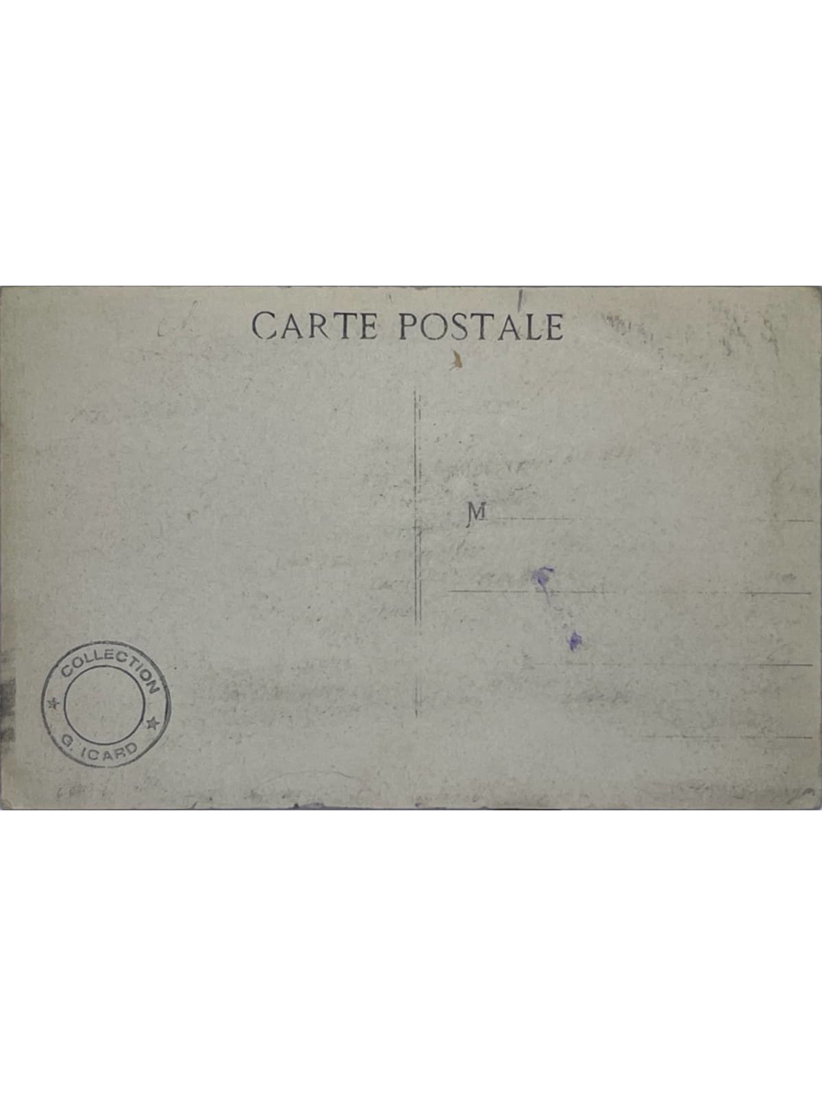 Verso de la carte postale