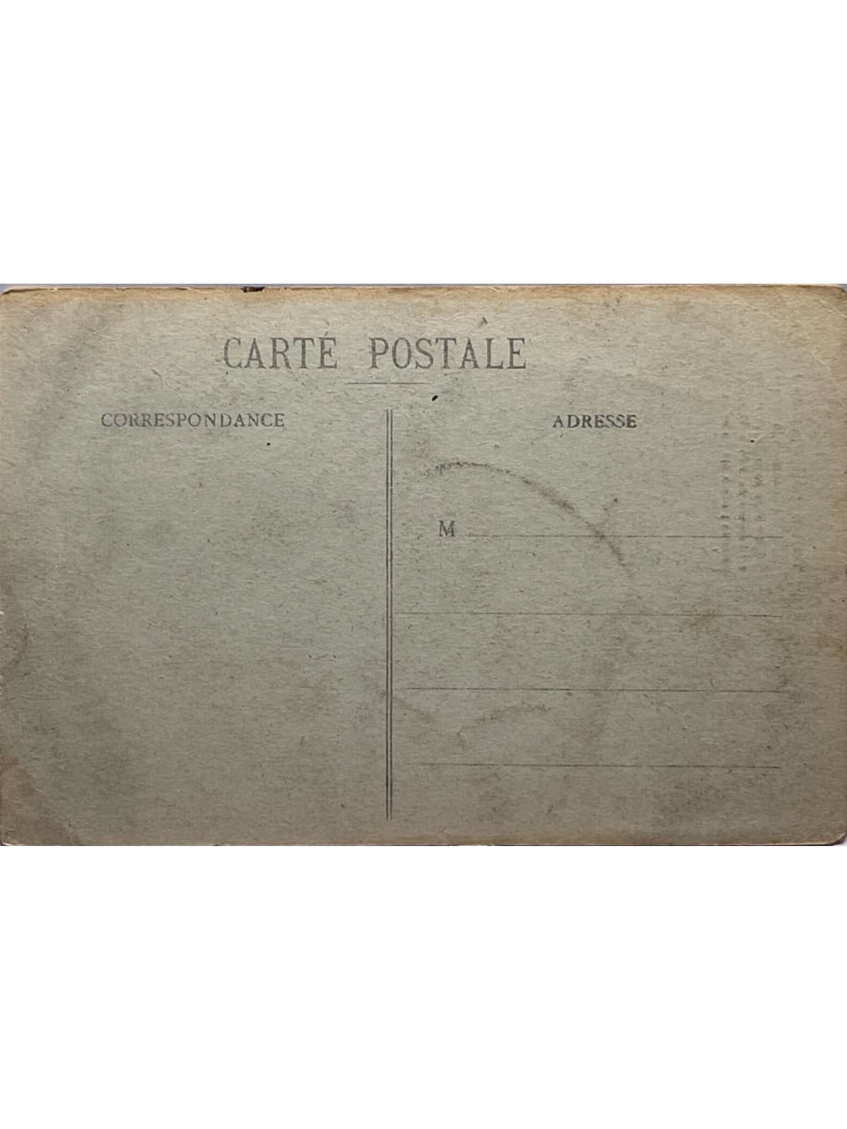 Verso de la carte postale