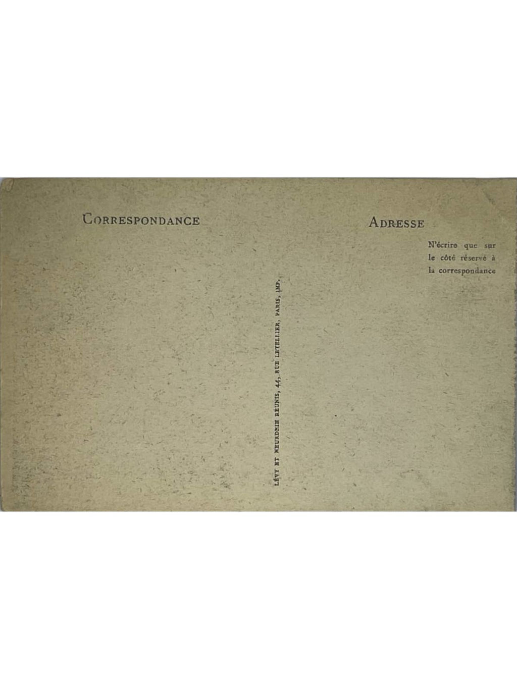 Verso de la carte postale