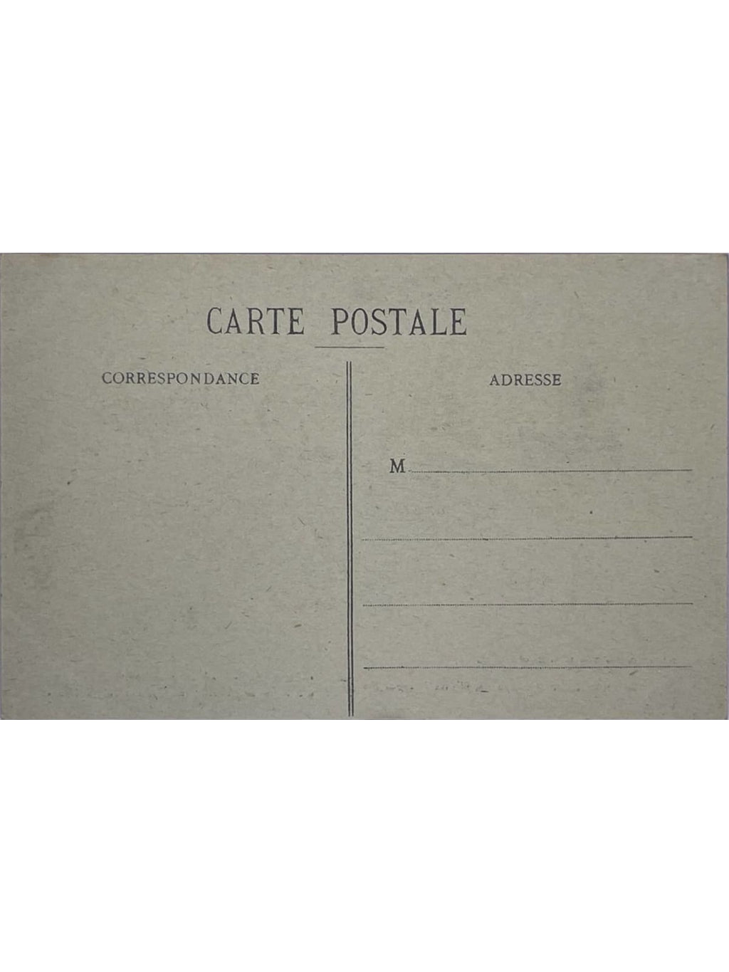Verso de la carte postale