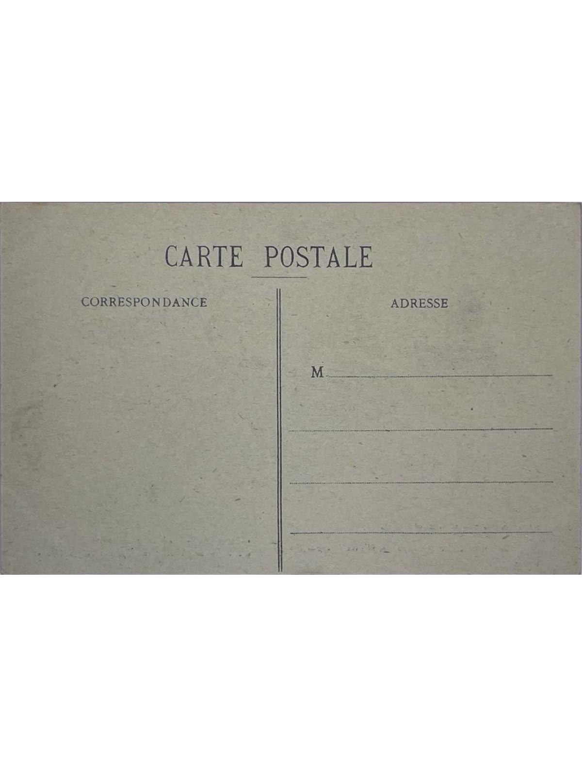 Verso de la carte postale