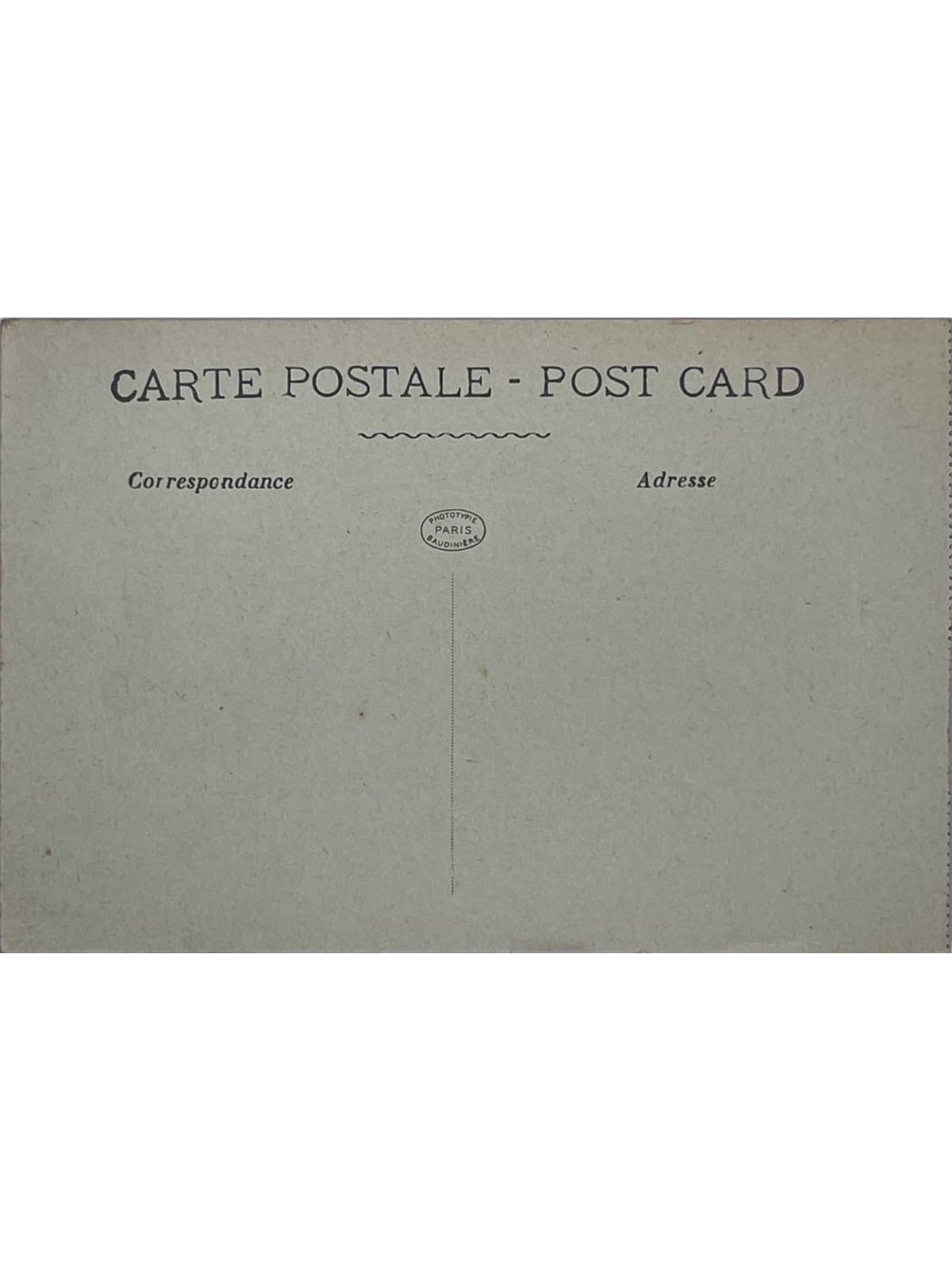 Verso de la carte postale