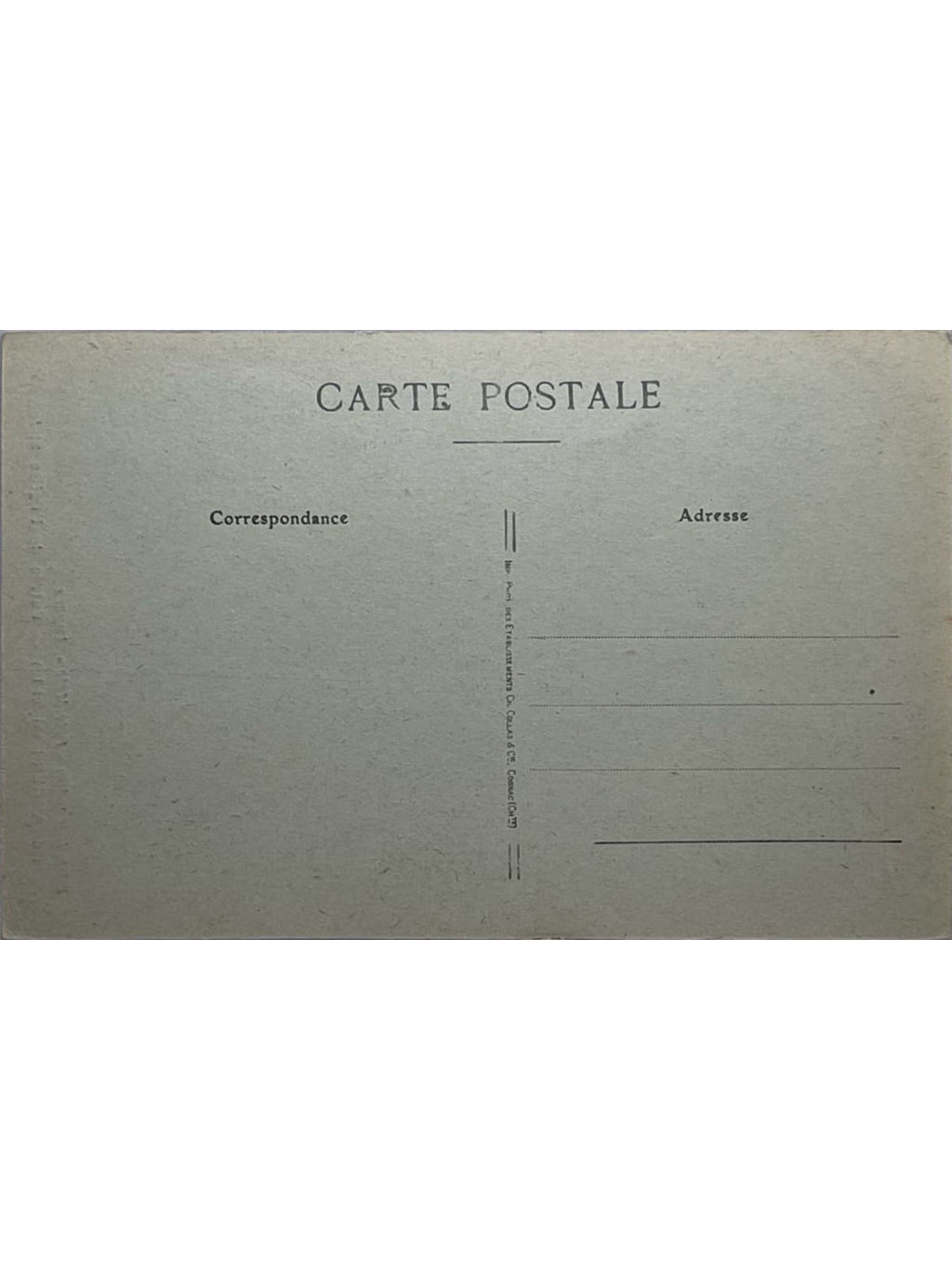 Verso de la carte postale