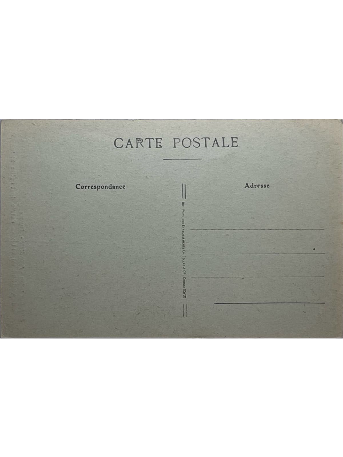 Verso de la carte postale