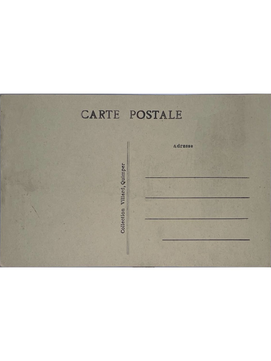 Verso de la carte postale