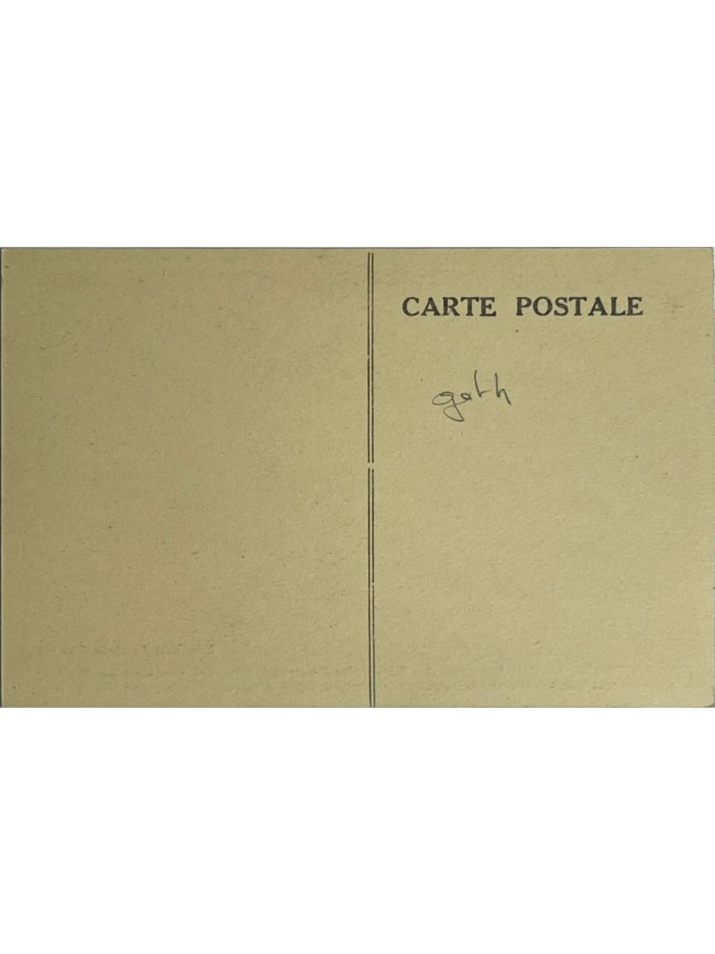 Verso de la carte postale