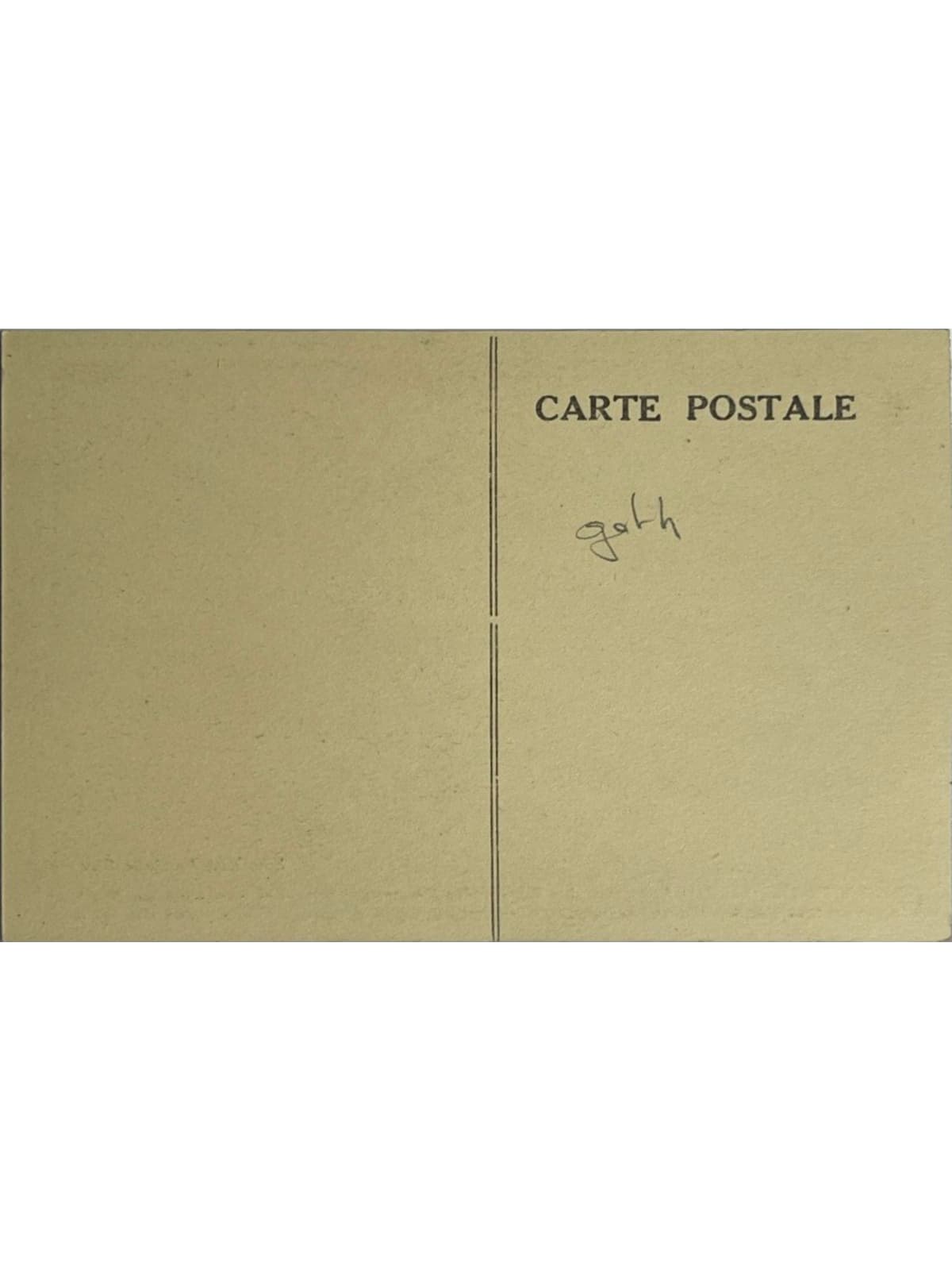 Verso de la carte postale
