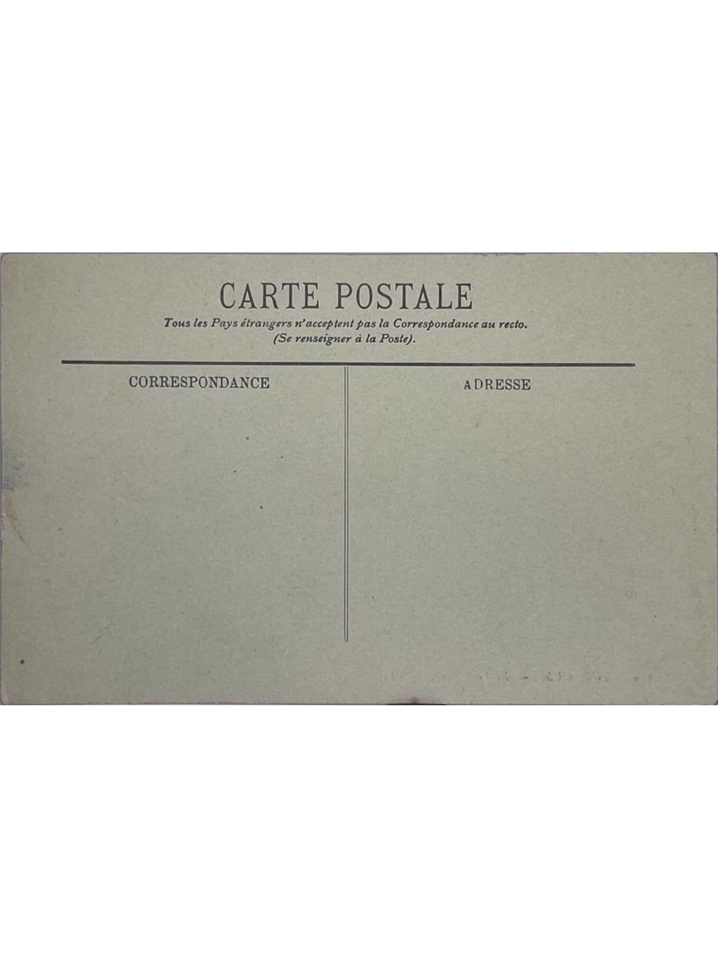 Verso de la carte postale