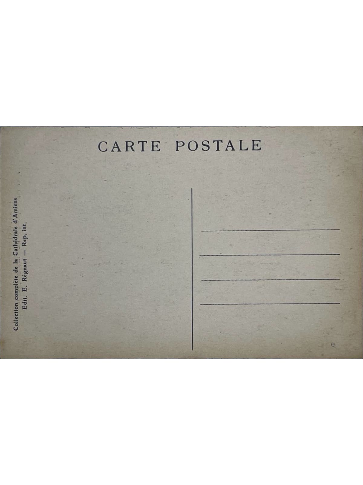 Verso de la carte postale