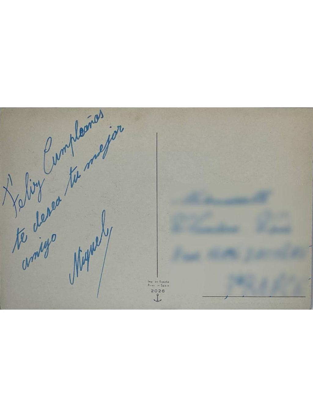 Verso de la carte postale