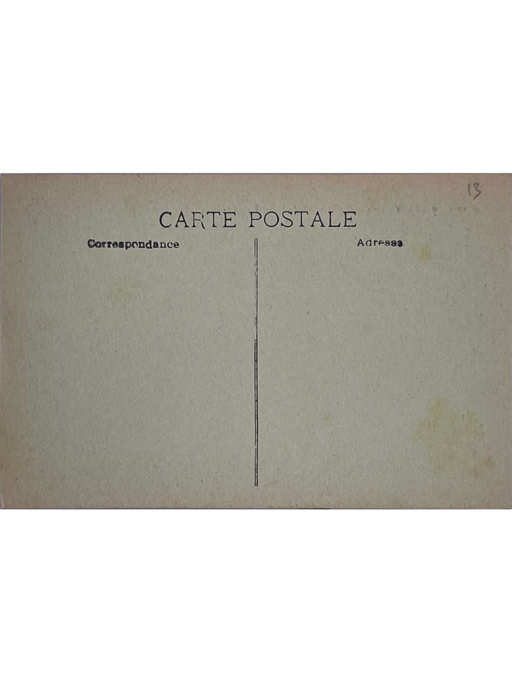 Verso de la carte postale