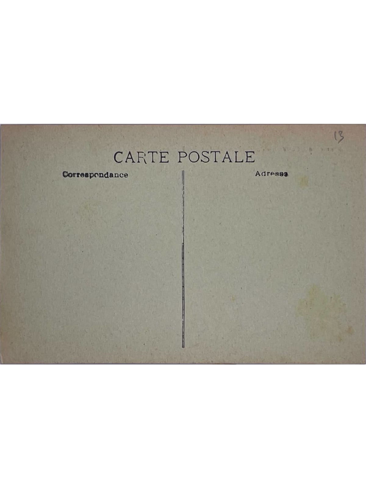 Verso de la carte postale