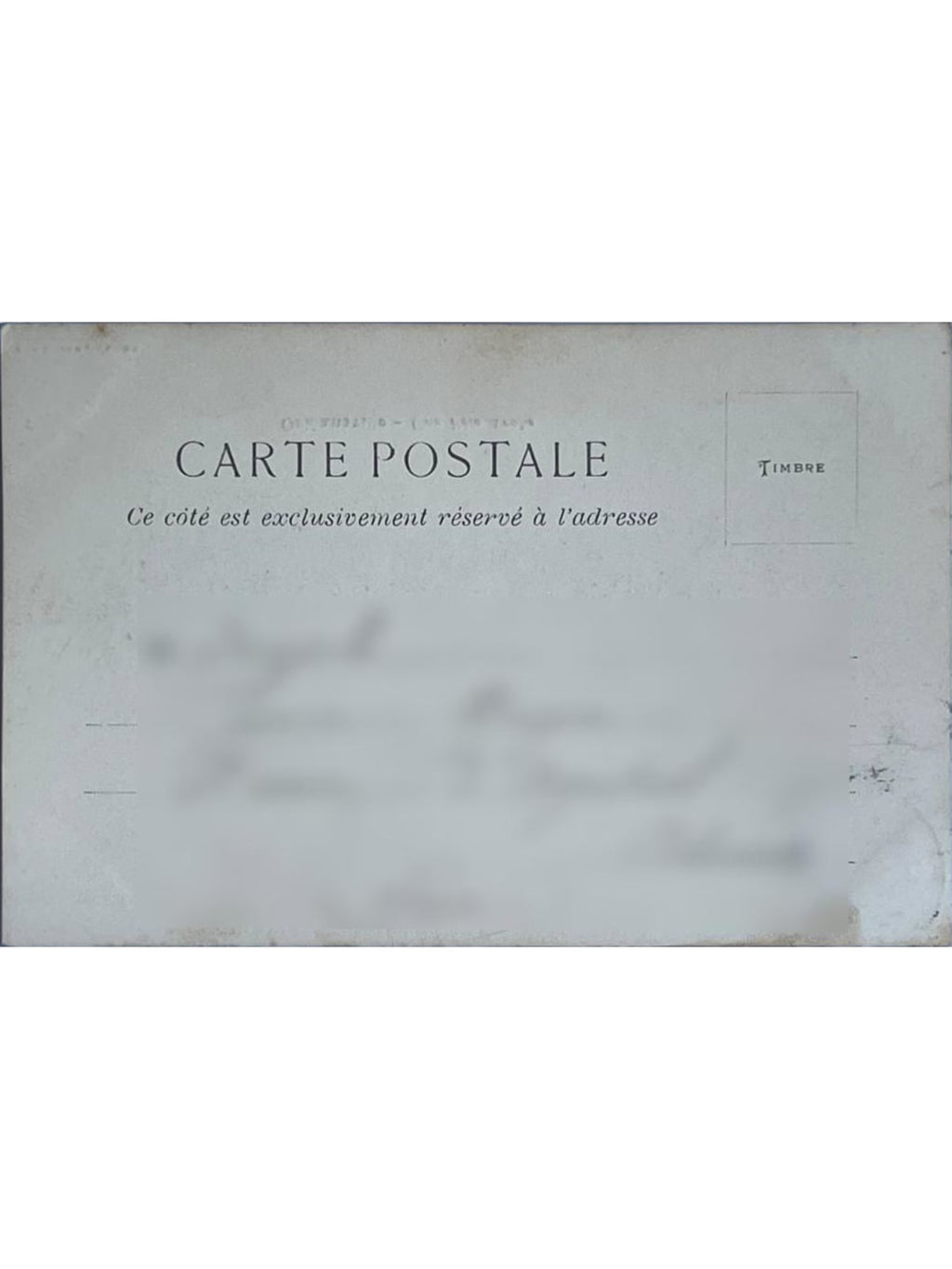 Verso de la carte postale