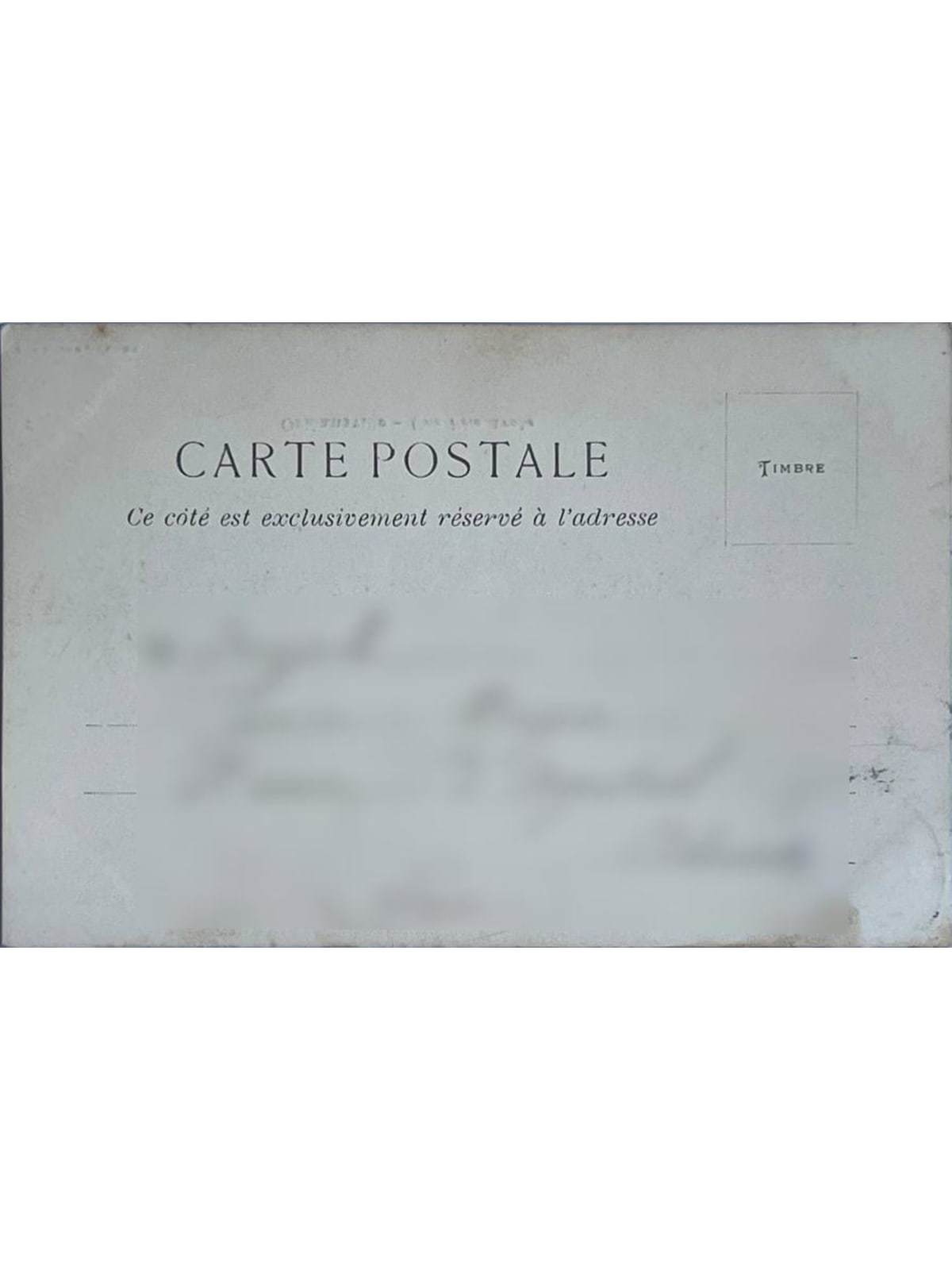 Verso de la carte postale