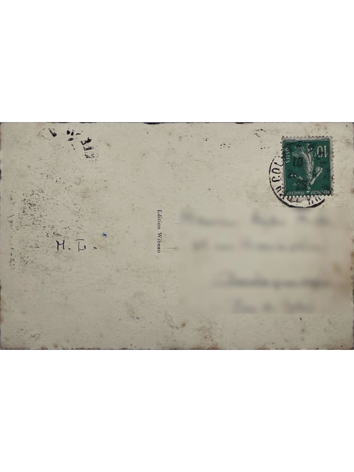 Verso de la carte postale