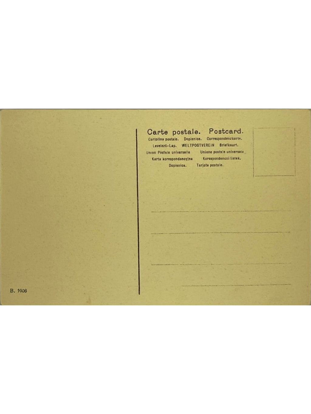 Verso de la carte postale