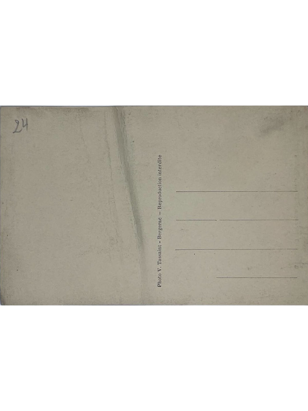 Verso de la carte postale