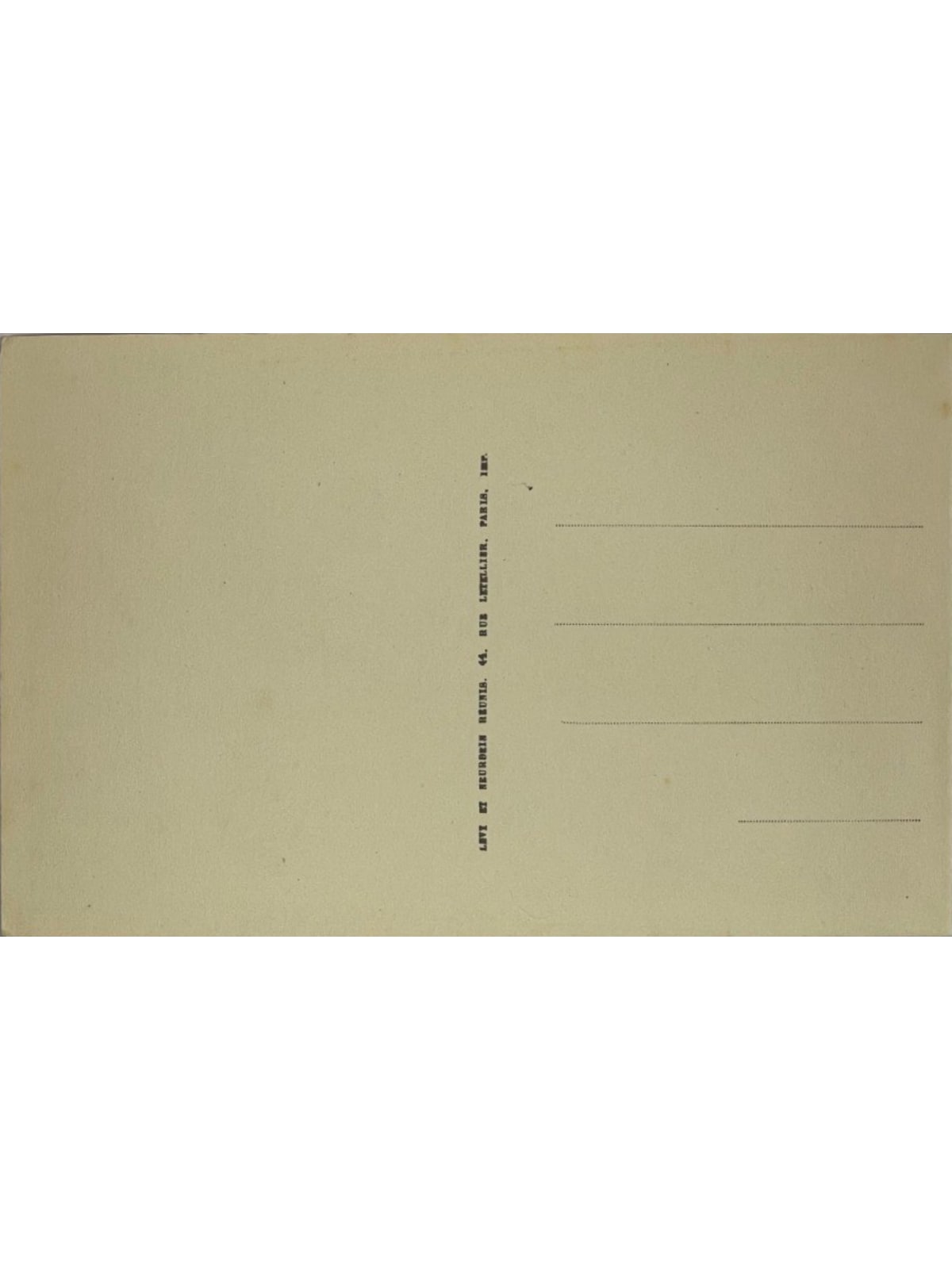 Verso de la carte postale
