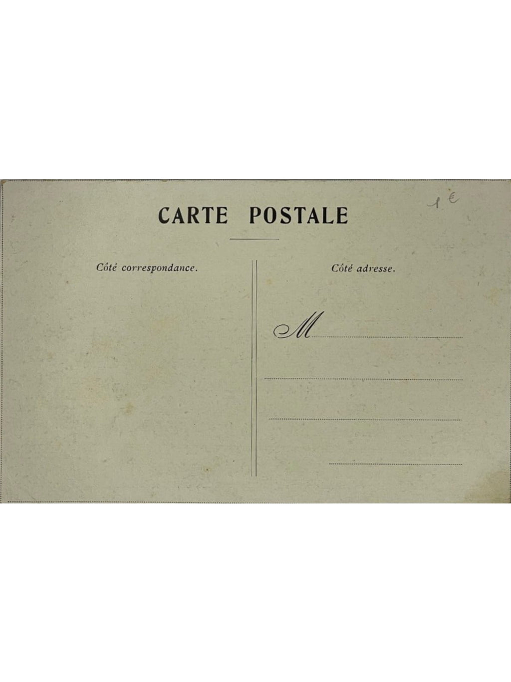 Verso de la carte postale