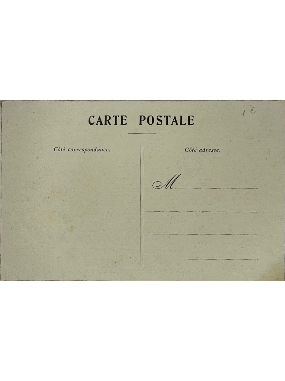 Verso de la carte postale