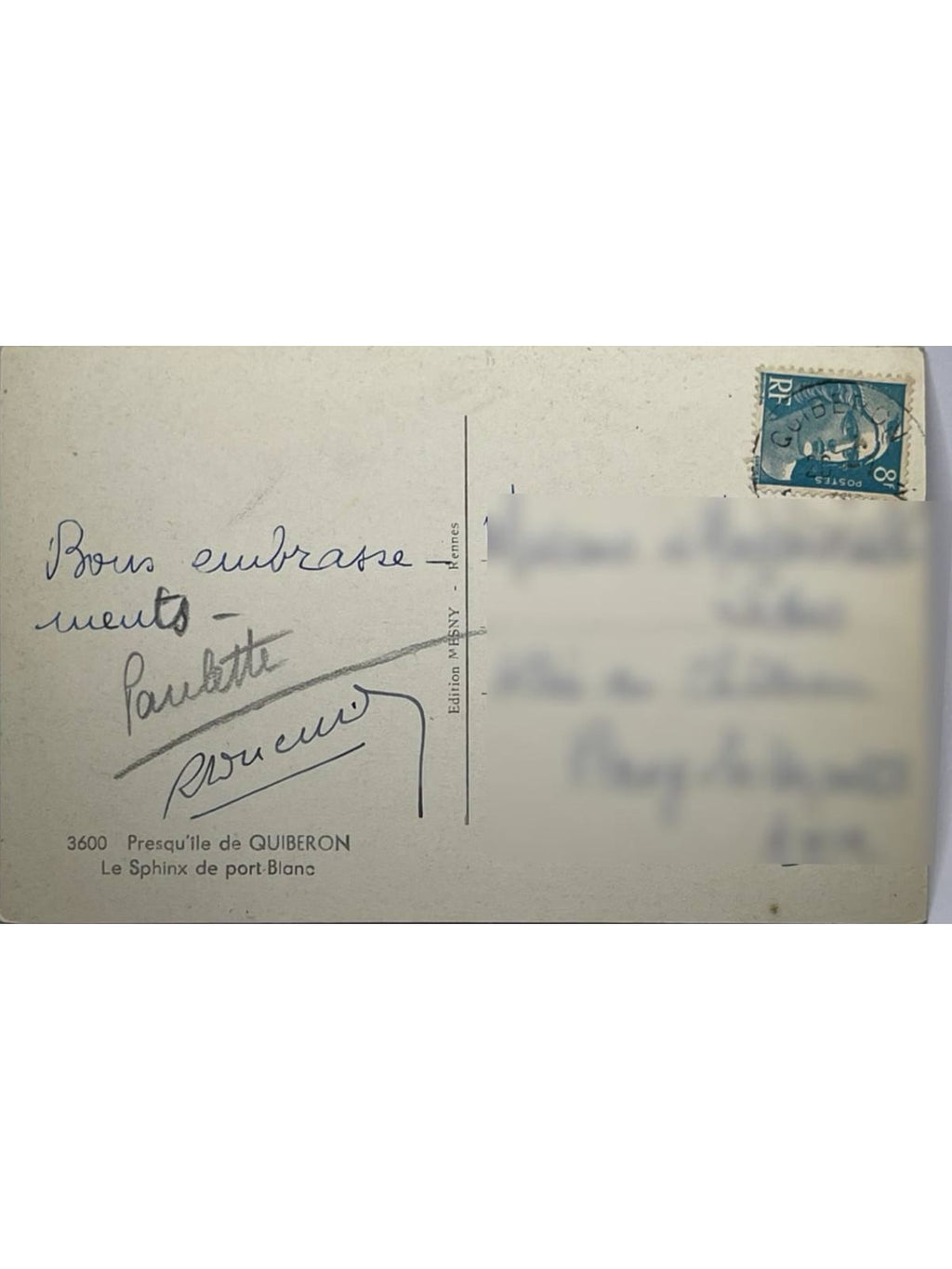 Verso de la carte postale