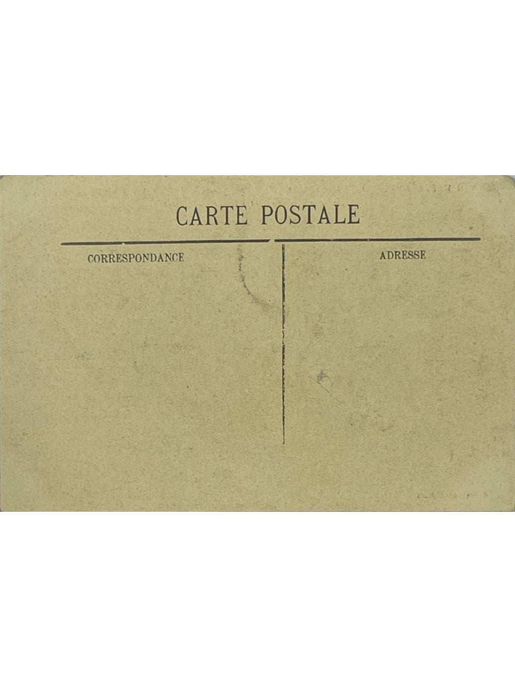 Verso de la carte postale