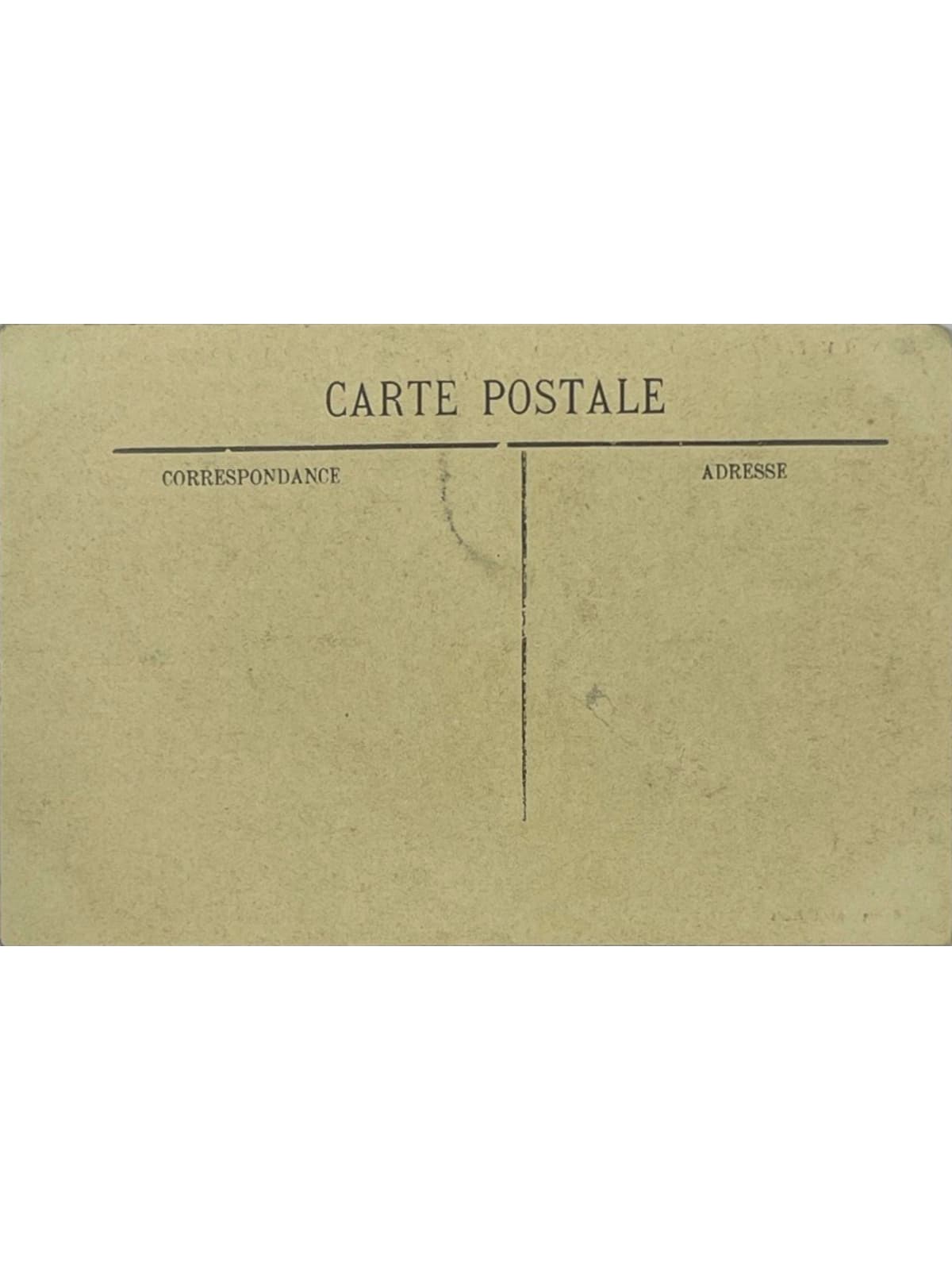 Verso de la carte postale