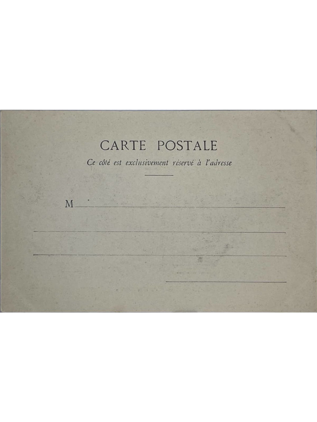 Verso de la carte postale
