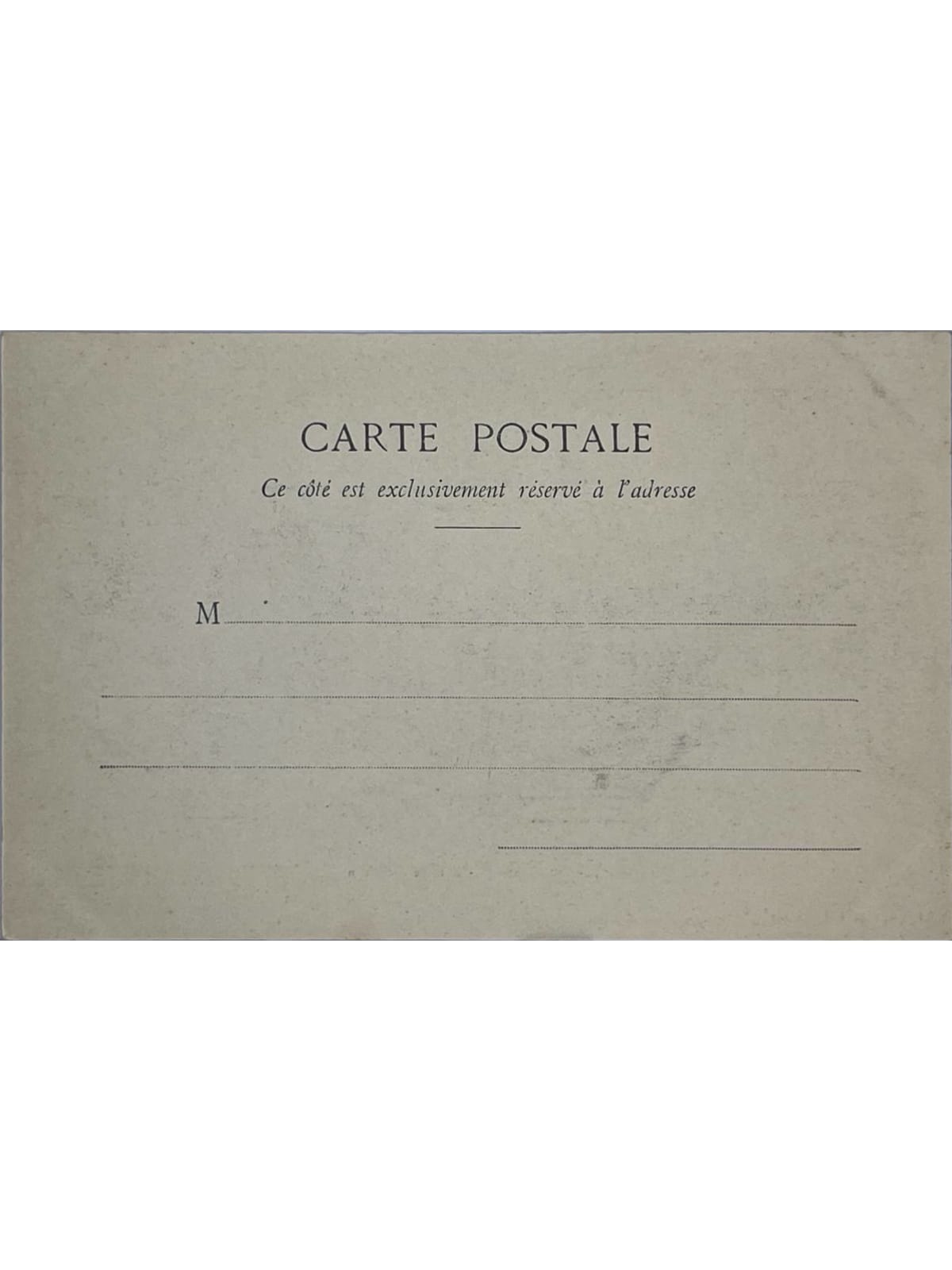 Verso de la carte postale