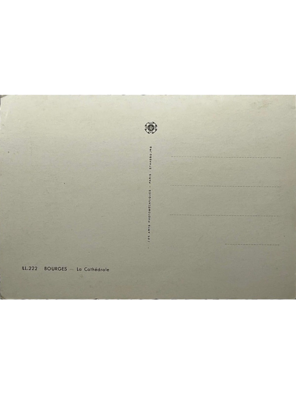 Verso de la carte postale