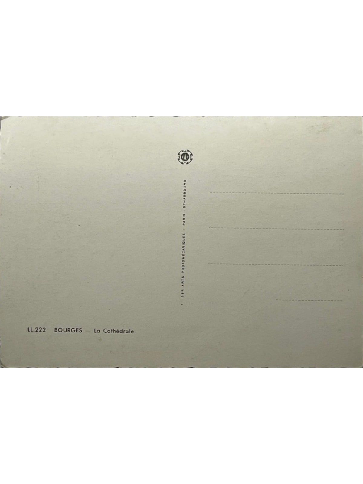 Verso de la carte postale