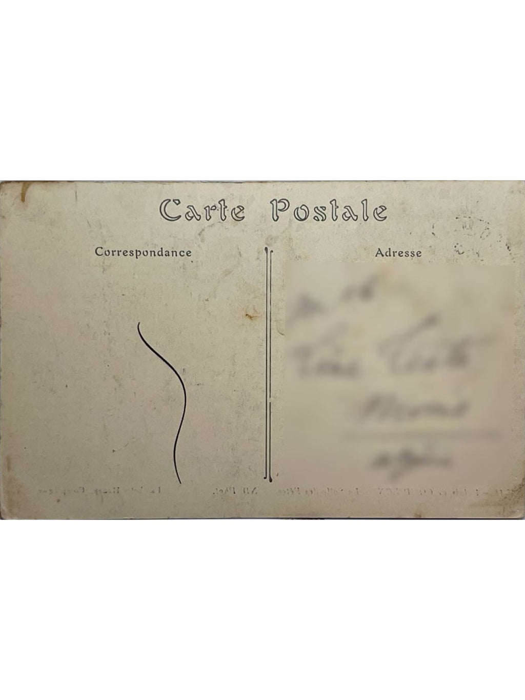 Verso de la carte postale
