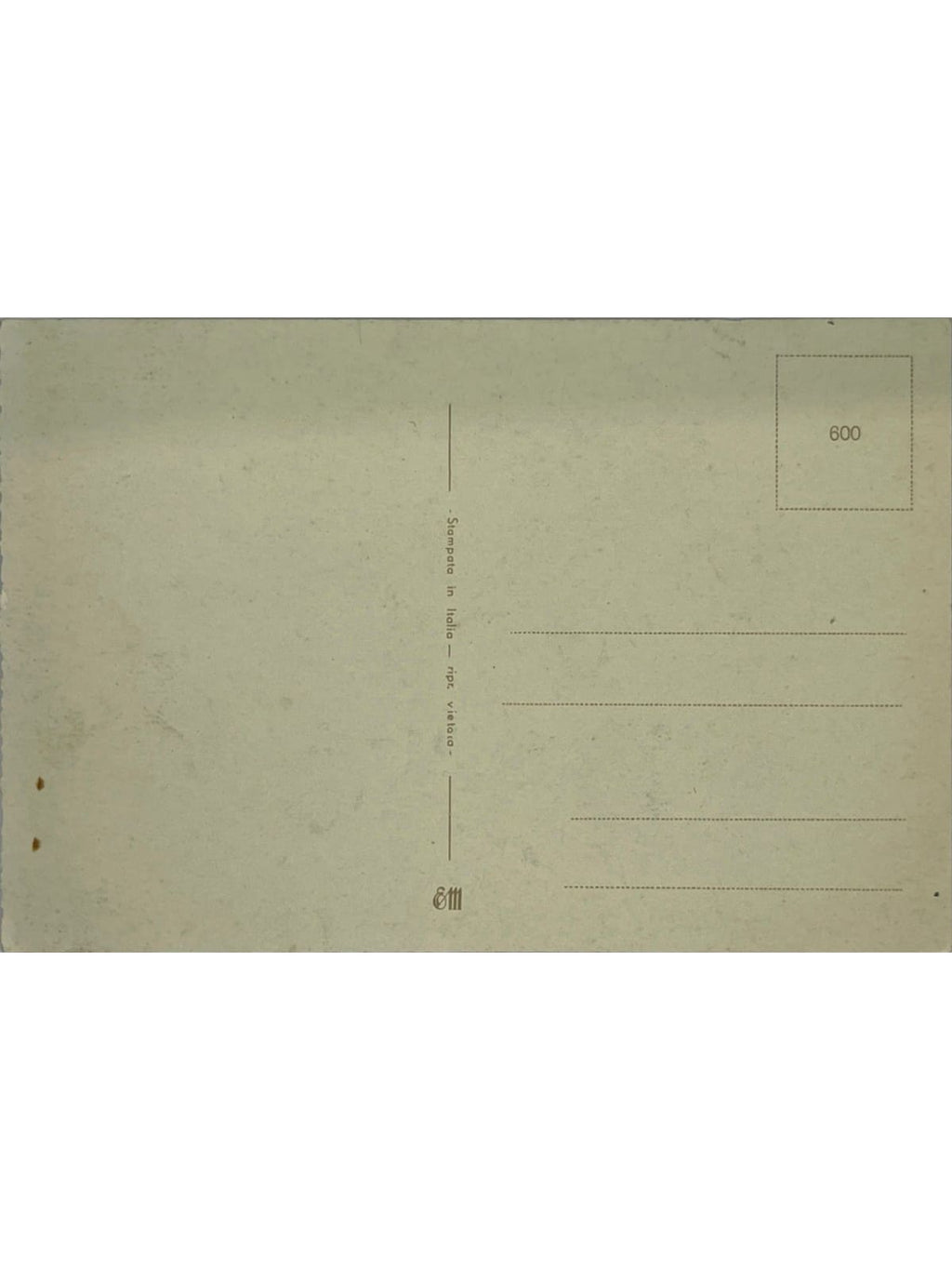 Verso de la carte postale