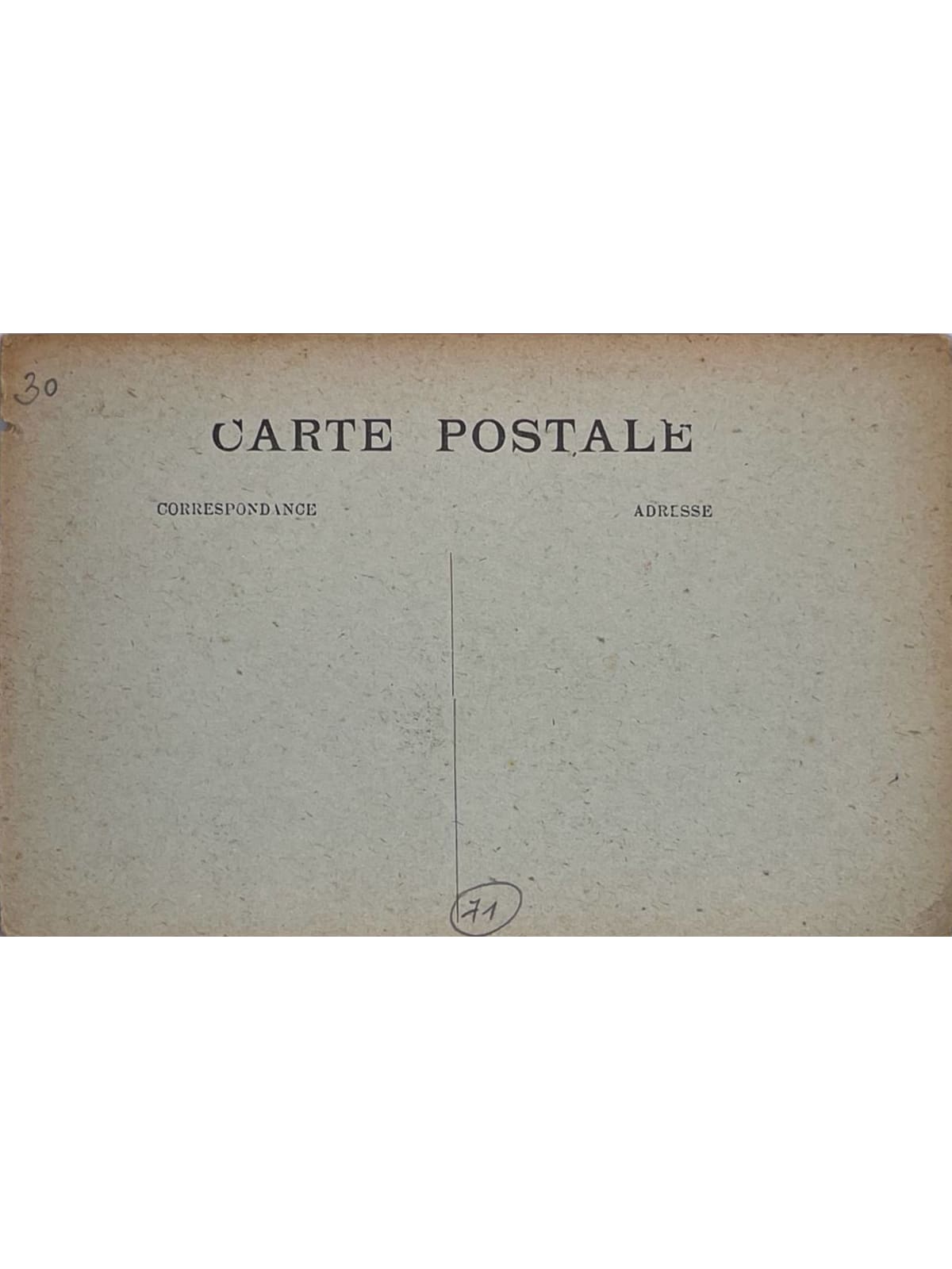 Verso de la carte postale